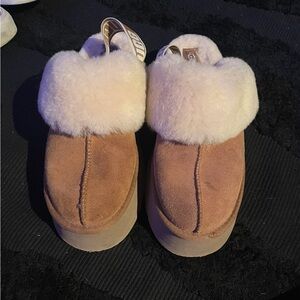 UGG Brown and Cream Platform Shoes